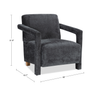 Demi 30" Linen-Look Accent Chair – Black | Fauteuil d’appoint Demi de 30 po d’apparence lin - noir