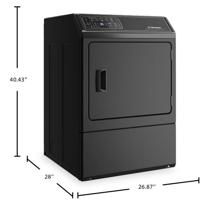 Huebsch 7 Cu. Ft. Electric Dryer with Pet Plus™ - Matte Black - DF7111BE 
