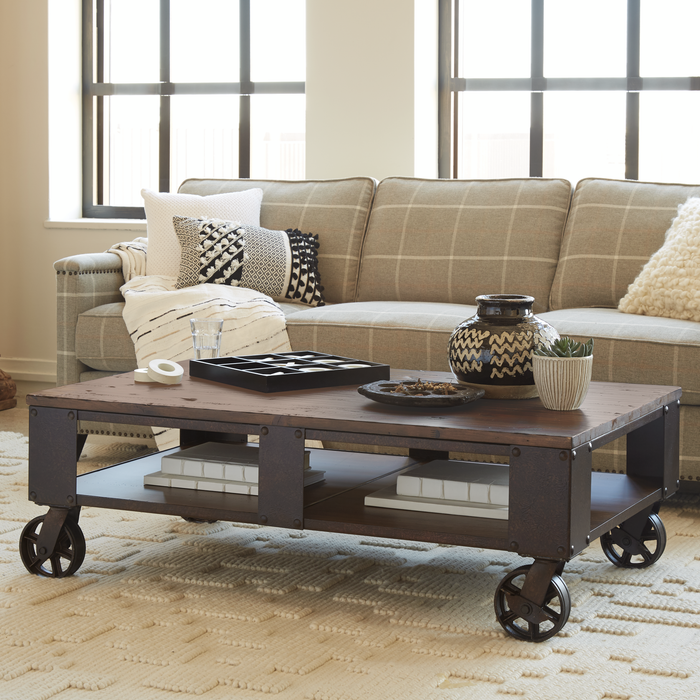 Eastway 52\" Lift-Top Coffee Table with Storage - Distressed Natural Pine