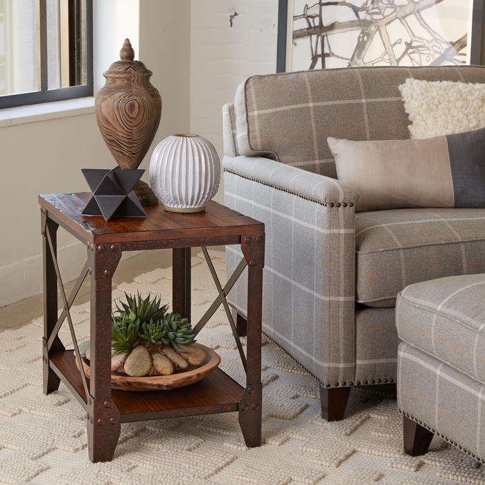 Eastway 22\" End Table with Storage - Distressed Natural Pine