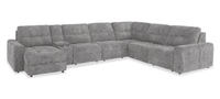 Scott Living Elevate Modular 7-Piece Left-Facing Chenille Fabric Power Sliding Sectional with Storage - Grey 