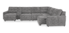 Scott Living Elevate Modular 7-Piece Left-Facing Chenille Fabric Power Sliding Sectional with Storage - Grey | Sofa sectionnel modulaire à coulissement électrique de gauche Elevate de Scott Living 7 pièces en tissu de chenille avec rangement - gris