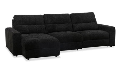 Scott Living Elevate Modular 3-Piece Left-Facing Chenille Fabric Power Reclining and Sliding Sectional - Ebony | Sofa sectionnel modulaire à coulissement et inclinaison électriques de gauche Elevate de Scott Living 3 pièces en tissu de chenille - Ebony