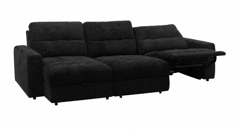 Scott Living Elevate Modular 3-Piece Left-Facing Chenille Fabric Power Reclining and Sliding Sectional - Ebony