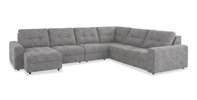 Scott Living Elevate Modular 6-Piece Left-Facing Chenille Fabric Power Reclining and Sliding Sectional - Grey | Sofa sectionnel modulaire à coulissement et inclinaison électriques de gauche Elevate de Scott Living 6 pièces en tissu de chenille - gris
