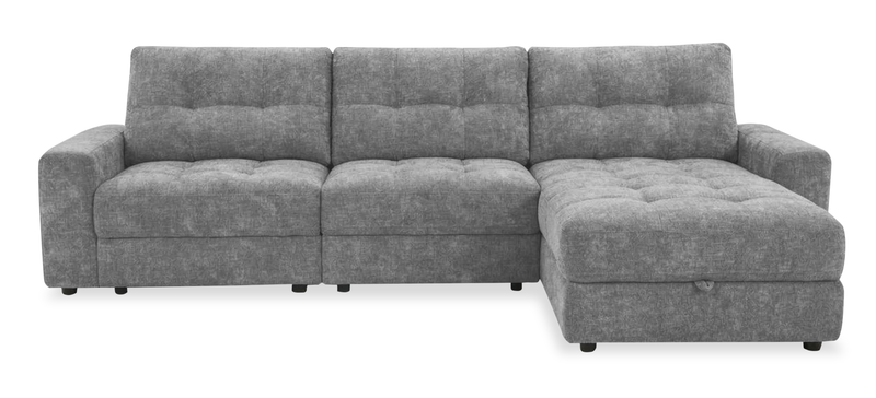 Scott Living Elevate Modular 3-Piece Right-Facing Chenille Fabric Power Reclining Sectional - Grey