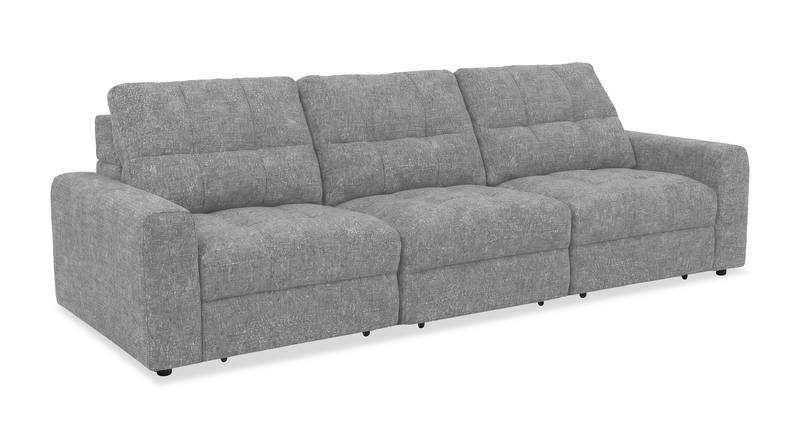 Scott Living Elevate Modular 115\" Chenille Fabric Sofa with Power Sliding - Grey