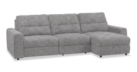 Scott Living Elevate Modular 3-Piece Right-Facing Chenille Fabric Power Reclining and Sliding Sectional - Grey 