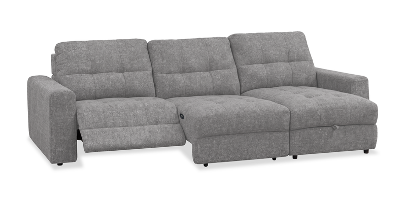 Scott Living Elevate Modular 3-Piece Right-Facing Chenille Fabric Power Reclining and Sliding Sectional - Grey