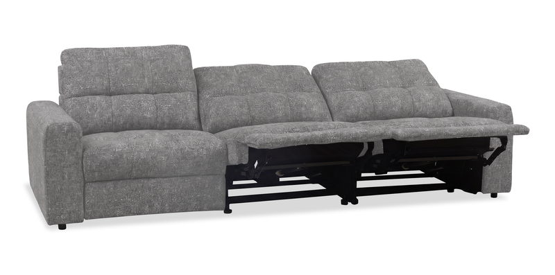 Scott Living Elevate Modular 115\" Chenille Fabric Power Reclining Sofa - Grey
