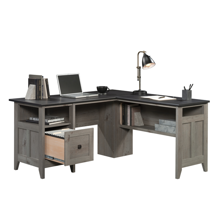Ellery 59.06\" L-Shaped Office Desk with Cable Management – Mystic Oak