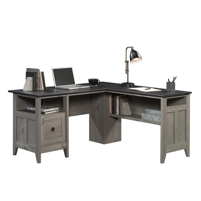 Ellery 59.06\" L-Shaped Office Desk with Cable Management – Mystic Oak