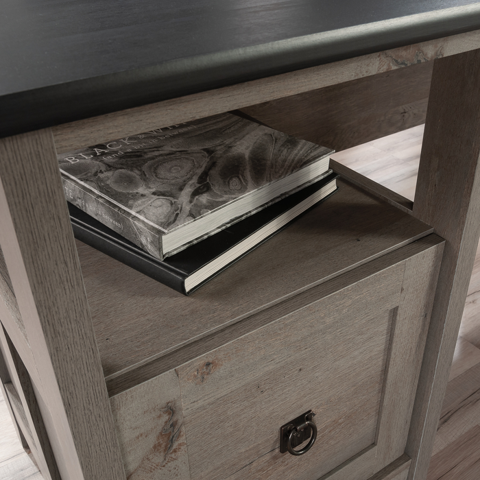 Ellery 59.06\" L-Shaped Office Desk with Cable Management – Mystic Oak