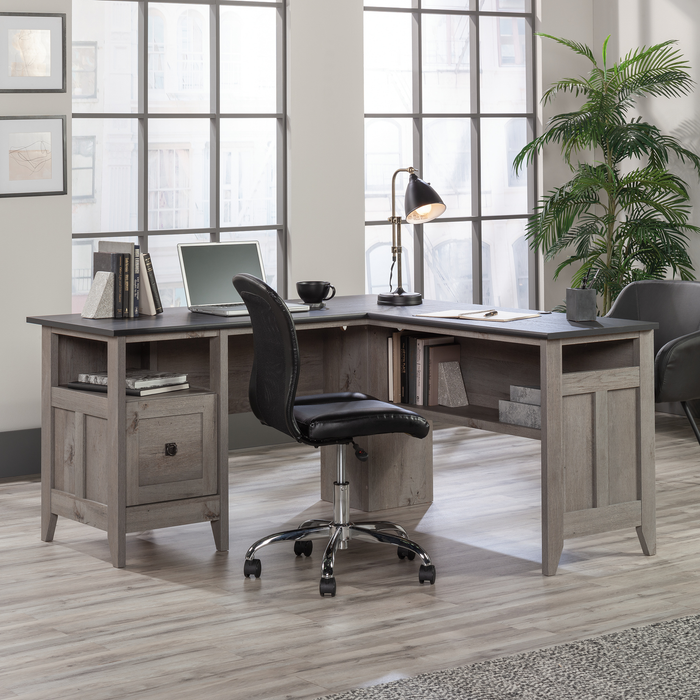 Ellery 59.06\" L-Shaped Office Desk with Cable Management – Mystic Oak