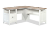 Ellery 59.06\" L-Shaped Office Desk with Cable Management – Soft White