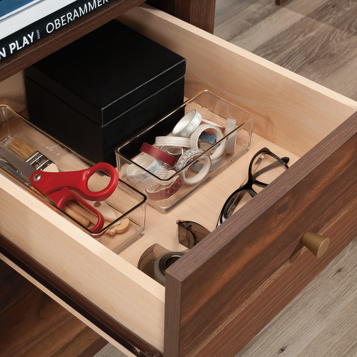 Ellen 65.12\" L-Shaped Office Desk with Cable Management – Grand Walnut