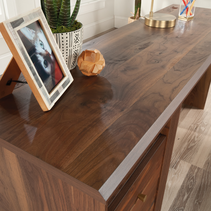 Ellen 65.12\" L-Shaped Office Desk with Cable Management – Grand Walnut
