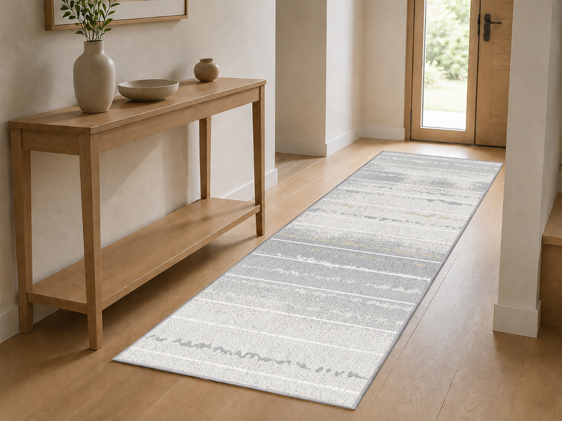Ellison Grey Wave Runner Area Rug – 3’ x 7’ 