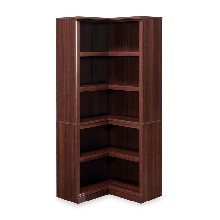 Elven 29.25” Corner Bookcase with 5 Open Shelves – Select Cherry