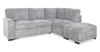 Emerie 3-Piece Right-Facing Chenille Sleeper Sectional with Storage Ottoman – Grey | Sofa-lit sectionnel de droite Emerie 3 pièces en chenille avec pouf de rangement - gris