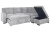 Emerie 3-Piece Right-Facing Chenille Sleeper Sectional with Storage Ottoman – Grey | Sofa-lit sectionnel de droite Emerie 3 pièces en chenille avec pouf de rangement - gris
