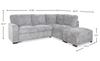 Emerie 3-Piece Right-Facing Chenille Sleeper Sectional with Storage Ottoman – Grey | Sofa-lit sectionnel de droite Emerie 3 pièces en chenille avec pouf de rangement - gris