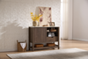 Essex 47.25” 3-Shelf Accent Cabinet with Sliding Door – Walnut Oak | Armoire décorative Essex de 47,25 po à 3 tablettes avec porte coulissante - chêne noyer