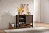 Essex 47.25” 3-Shelf Accent Cabinet with Sliding Door – Walnut Oak | Armoire décorative Essex de 47,25 po à 3 tablettes avec porte coulissante - chêne noyer