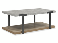 Felicity 44” Rectangular Coffee Table with Shelf and Casters – Grey 