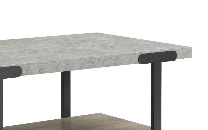 Felicity 44” Rectangular Coffee Table with Shelf and Casters – Grey