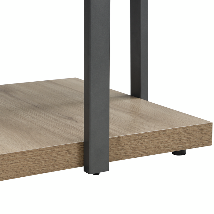 Felicity 22” Square End Table with Shelf - Grey
