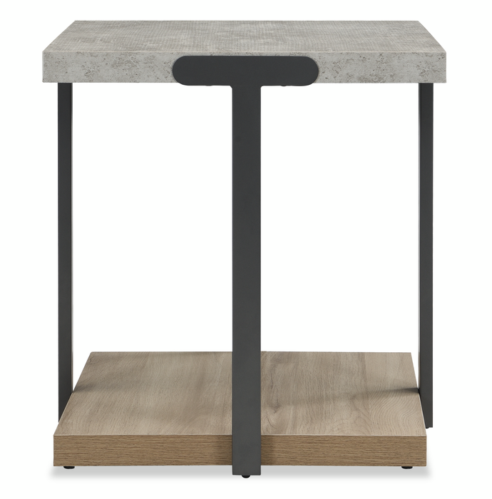 Felicity 22” Square End Table with Shelf - Grey