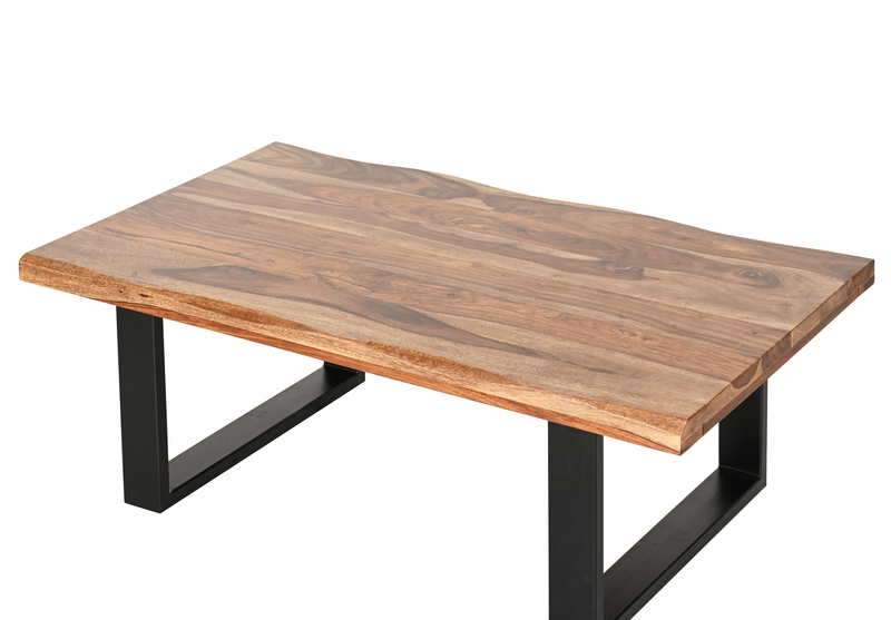 Fletcher 45” Contemporary Coffee Table with Iron Frame - Brownstone