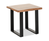 Fletcher 24” Contemporary End Table with Iron Frame - Brownstone