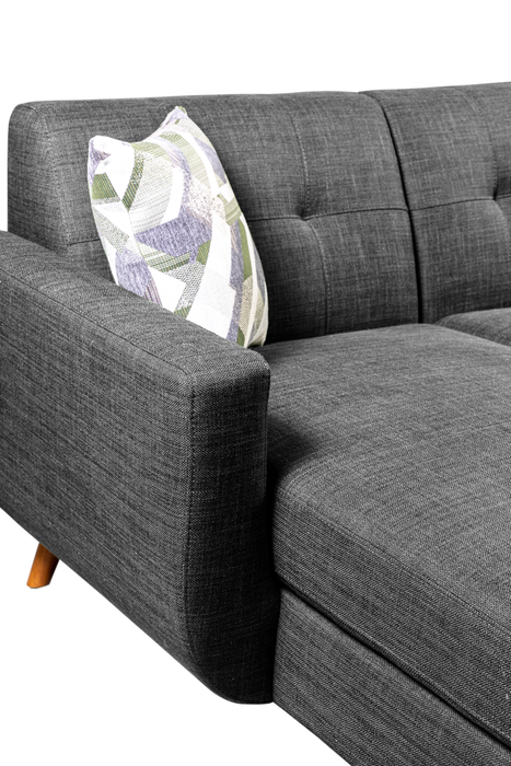 Kort & Co. Freeman 2-Piece Left-Facing Sectional with Wood Legs – Charcoal Grey
