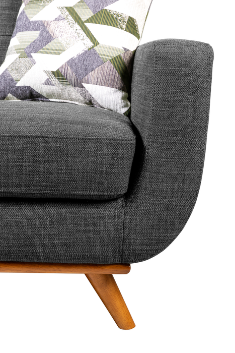 Kort & Co. Freeman 2-Piece Left-Facing Sectional with Wood Legs – Charcoal Grey