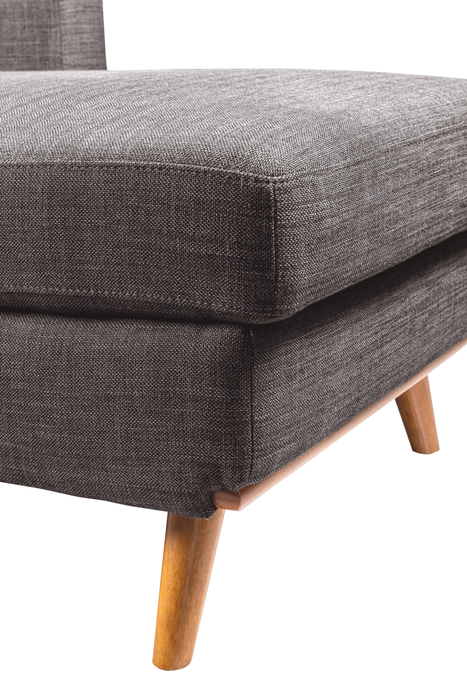 Kort & Co. Freeman 2-Piece Right-Facing Sectional with Wood Legs – Charcoal Grey