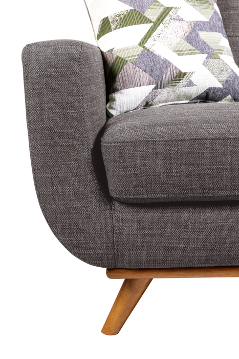 Kort & Co. Freeman 2-Piece Right-Facing Sectional with Wood Legs – Charcoal Grey