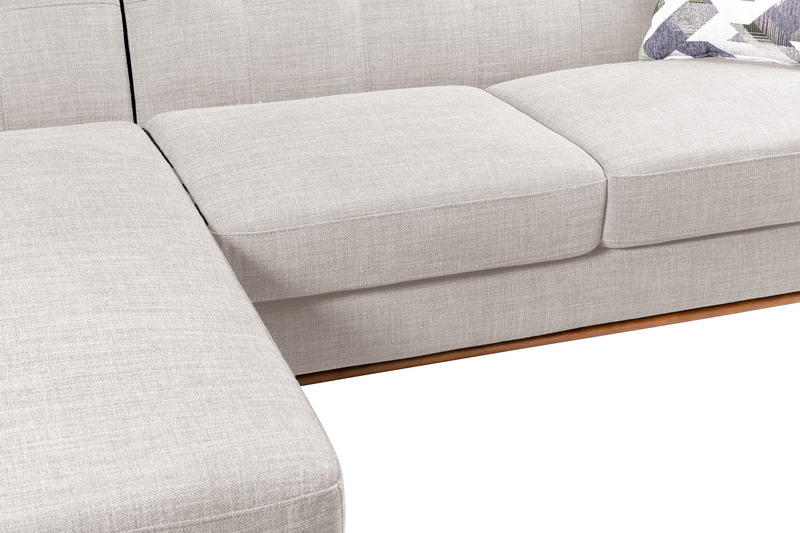 Kort & Co. Freeman 2-Piece Left-Facing Sectional with Wood Legs – Dove White