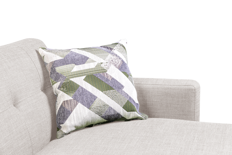 Kort & Co. Freeman 2-Piece Right-Facing Sectional with Wood Legs – Dove White