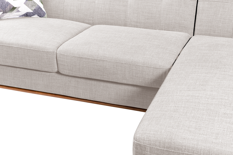 Kort & Co. Freeman 2-Piece Right-Facing Sectional with Wood Legs – Dove White