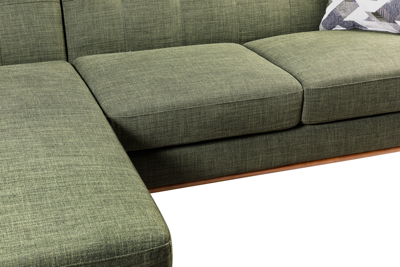 Kort & Co. Freeman 2-Piece Left-Facing Sectional with Wood Legs – Avocado Green