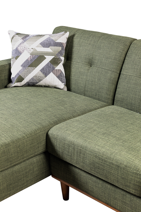 Kort & Co. Freeman 2-Piece Left-Facing Sectional with Wood Legs – Avocado Green