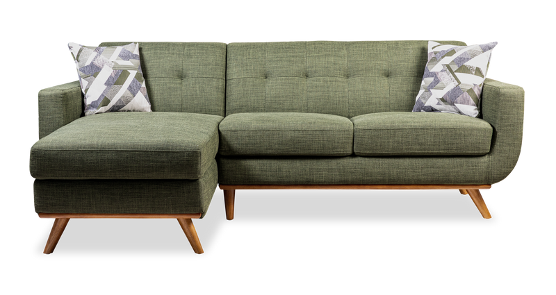 Kort & Co. Freeman 2-Piece Left-Facing Sectional with Wood Legs – Avocado Green