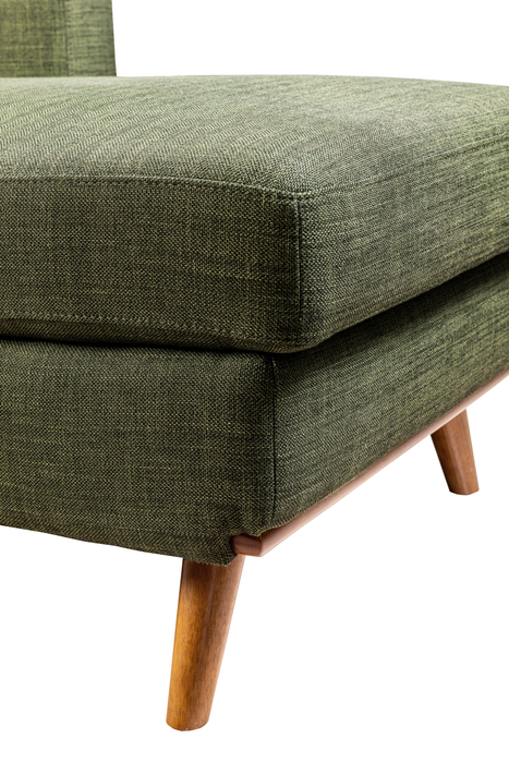 Kort & Co. Freeman 2-Piece Right-Facing Sectional with Wood Legs – Avocado Green