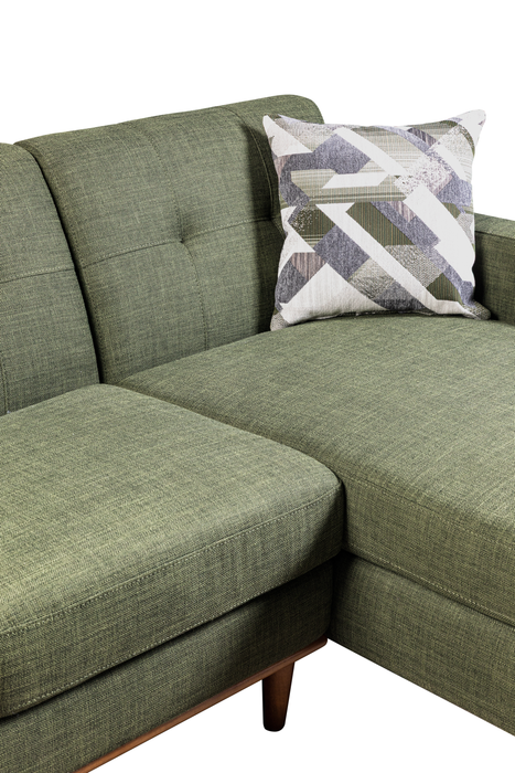 Kort & Co. Freeman 2-Piece Right-Facing Sectional with Wood Legs – Avocado Green