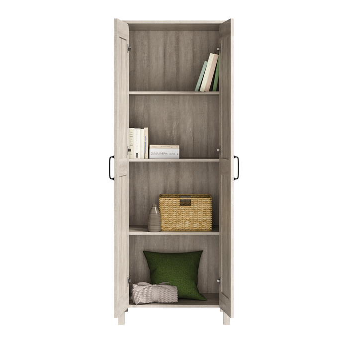 Gordon 27.17” Modern 2-Door Accent Cabinet with Drawers – Spring Maple