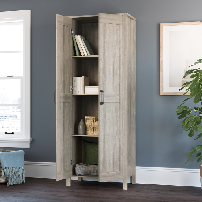 Gordon 27.17” Modern 2-Door Accent Cabinet with Drawers – Spring Maple