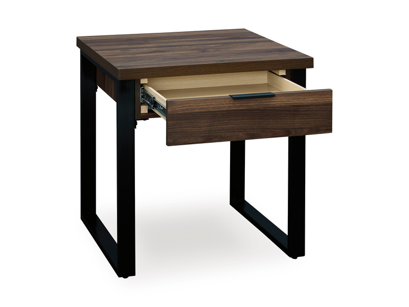 Griffin 23.5” Contemporary End Table with Storage – Dark Brown