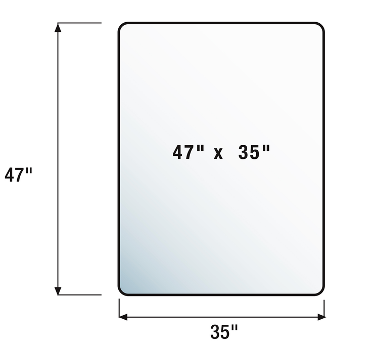 Rectangular PVC Gripper Mat – 35” x 47” - Clear